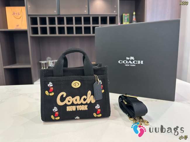 Uubags Disney x Coach Cargo 20 tote bag with Mickey Mouse brass/black multi 20x15x11cm - 1