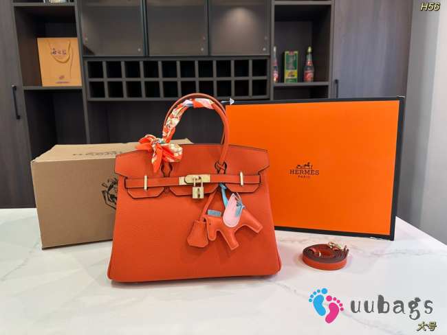 Uubags Hermes Birkin Bag Orange Togo Leather Gold Hardware  - 1