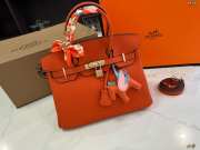 Uubags Hermes Birkin Bag Orange Togo Leather Gold Hardware  - 5