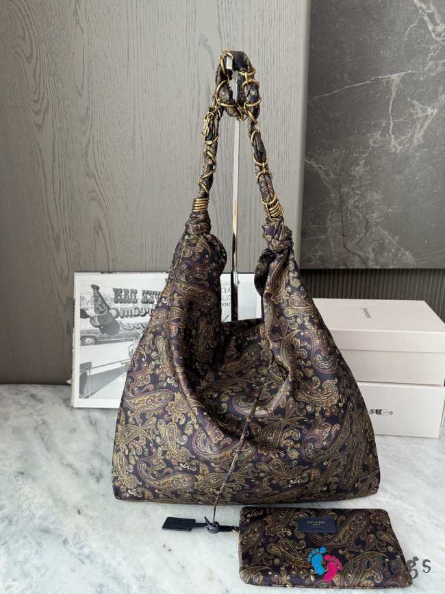Uubags YSL Amalia in silk twill navy multicolor 38x46x2/5cm - 1