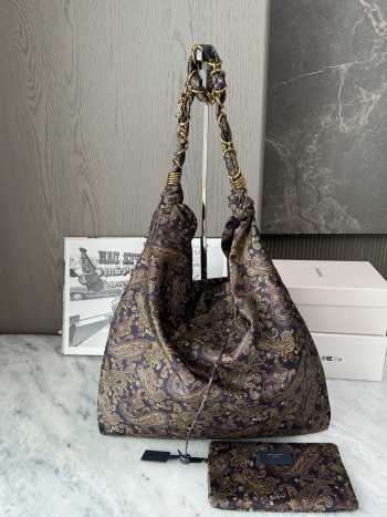Uubags YSL Amalia in silk twill navy multicolor 38x46x2/5cm