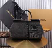 Uubags Dolce & Gabbana Sicily Patchwork Denim Top Handle Bag 29x18x12cm - 4