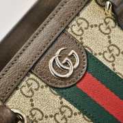 Uubags Gucci Ophidia small tote bag beige and dark brown GG monogram coated fabric 25.5x18x10.5cm - 2