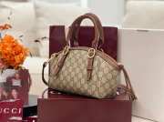 Uubags Gucci GG Emblem small top handle bag green and red Web cotton lining 31x17x12cm - 4