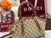 Uubags Gucci GG Emblem small top handle bag green and red Web cotton lining 31x17x12cm - 3