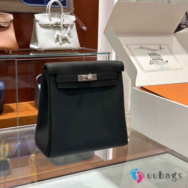 Uubags Hermes Kelly Ado PM Rucksack Backpack In Black 22cm - 1