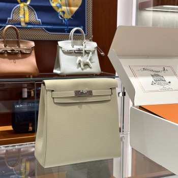 Uubags Hermes Kelly Ado PM Rucksack Backpack In Ivory White 22cm