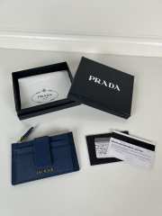 Uubags Prada Saffiano Business Card Case Navy Blue Leather 7.5x12cm - 6