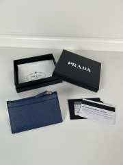Uubags Prada Saffiano Business Card Case Navy Blue Leather 7.5x12cm - 5
