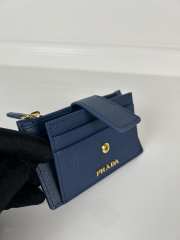 Uubags Prada Saffiano Business Card Case Navy Blue Leather 7.5x12cm - 3