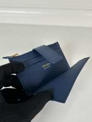Uubags Prada Saffiano Business Card Case Navy Blue Leather 7.5x12cm - 2
