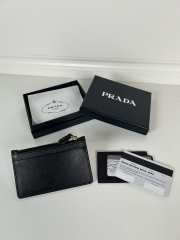 Uubags Prada Saffiano Business Card Case Black Leather 7.5x12cm - 3