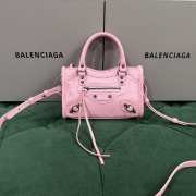 Uubags Balenciaga Le City bag mini in petal pink Arena Storico lambskin, brass hardware 24x16x6cm - 1