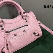 Uubags Balenciaga Le City bag mini in petal pink Arena Storico lambskin, brass hardware 24x16x6cm - 3