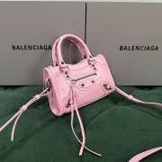 Uubags Balenciaga Le City bag mini in petal pink Arena Storico lambskin, brass hardware 24x16x6cm - 4