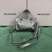 Uubags Balenciaga Le City bag mini in volcanic rock Arena Storico lambskin, brass hardware 24x16x6cm - 5