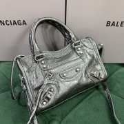 Uubags Balenciaga Le City bag mini in volcanic rock Arena Storico lambskin, brass hardware 24x16x6cm - 4