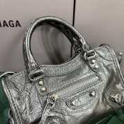 Uubags Balenciaga Le City bag mini in volcanic rock Arena Storico lambskin, brass hardware 24x16x6cm - 3