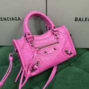 Uubags Balenciaga Le City Bag Nano in glossy pink Arena Storico lambskin, brass hardware 18x12x6cm - 5