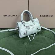 Uubags Balenciaga Le City Bag Nano in light blue Arena Storico lambskin, brass hardware 18x12x6cm - 5