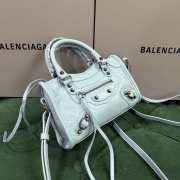 Uubags Balenciaga Le City Bag Nano in light blue Arena Storico lambskin, brass hardware 18x12x6cm - 4