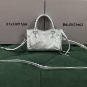 Uubags Balenciaga Le City Bag Nano in metallized silver Arena Storico lambskin, brass hardware 18x12x6cm - 2