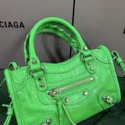 Uubags Balenciaga Le City Bag Nano in lime green Arena Storico lambskin, brass hardware 18x12x6cm - 2