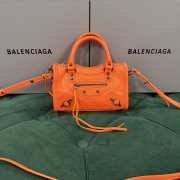 Uubags Balenciaga Le City Bag Nano in orange Arena Storico lambskin, brass hardware 18x12x6cm - 1