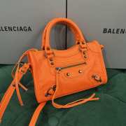 Uubags Balenciaga Le City Bag Nano in orange Arena Storico lambskin, brass hardware 18x12x6cm - 6