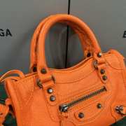 Uubags Balenciaga Le City Bag Nano in orange Arena Storico lambskin, brass hardware 18x12x6cm - 3