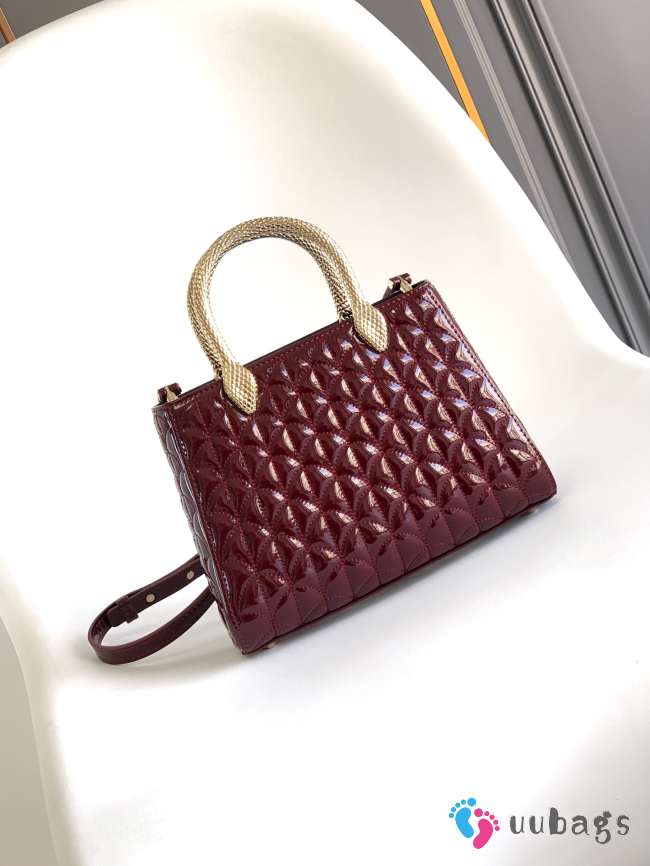 Uubags Bvlgari Serpentine Duo tote bag in burgundy 21.5x15x6cm - 1