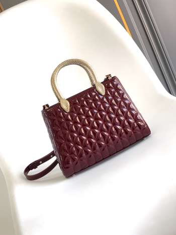 Uubags Bvlgari Serpentine Duo tote bag in burgundy 21.5x15x6cm