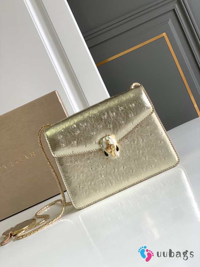 Uubags Bvlgari Serpenti Forever small crossbody bag in gold 20x14x4.5cm - 1