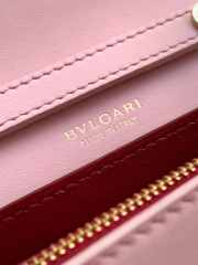 Uubags Bvlgari Logo chain wallet in light pink calfskin 19x10.5x4.5cm - 6