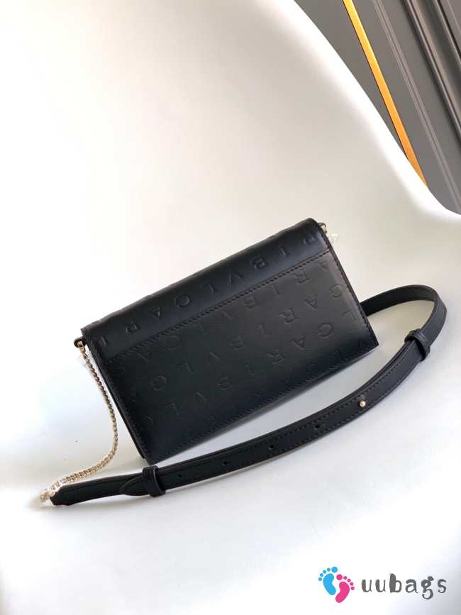 Uubags Bvlgari Logo chain wallet in black calfskin 19x10.5x4.5cm - 1