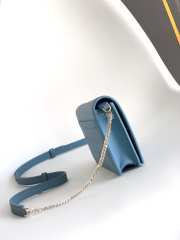Uubags Bvlgari Logo chain wallet in blue calfskin 19x10.5x4.5cm - 6