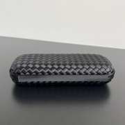 Uubags Bottega Veneta black intrecciato woven satin knot clutch bag with silver buckle 02 25x10x5cm - 5