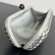 Uubags Bottega Veneta silver intrecciato woven satin knot clutch bag 25x10x5cm - 5