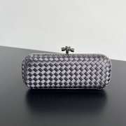 Uubags Bottega Veneta purple intrecciato woven satin knot clutch bag 01 25x10x5cm - 1
