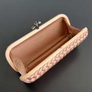 Uubags Bottega Veneta orange intrecciato woven satin knot clutch bag 25x10x5cm - 5