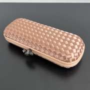 Uubags Bottega Veneta orange intrecciato woven satin knot clutch bag 25x10x5cm - 6
