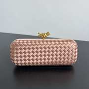 Uubags Bottega Veneta orange intrecciato woven satin knot clutch bag 02 25x10x5cm - 1