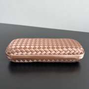 Uubags Bottega Veneta orange intrecciato woven satin knot clutch bag 02 25x10x5cm - 5
