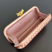 Uubags Bottega Veneta orange intrecciato woven satin knot clutch bag 02 25x10x5cm - 3