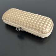 Uubags Bottega Veneta beige intrecciato woven satin knot clutch bag 01 25x10x5cm - 3