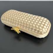 Uubags Bottega Veneta beige intrecciato woven satin knot clutch bag 02 25x10x5cm - 6