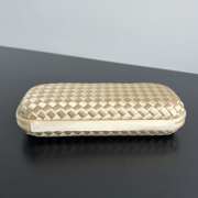 Uubags Bottega Veneta beige intrecciato woven satin knot clutch bag 02 25x10x5cm - 5