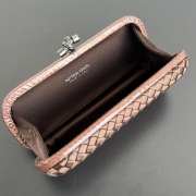 Uubags Bottega Veneta dark brown intrecciato woven satin knot clutch bag 25x10x5cm - 3