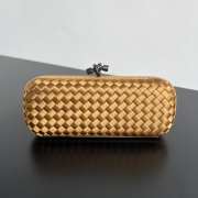 Uubags Bottega Veneta yellow intrecciato woven satin knot clutch bag 25x10x5cm - 1