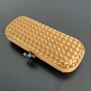 Uubags Bottega Veneta yellow intrecciato woven satin knot clutch bag 25x10x5cm - 3